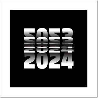 Passing into New Year 2024 Flip text effect Posters and Art